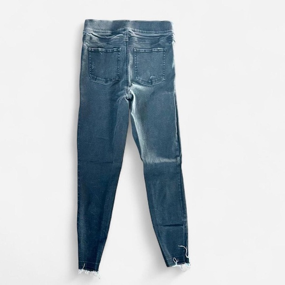 Small Black distress Spanx Shape wear capri denim jeggings - Picture 6 of 9